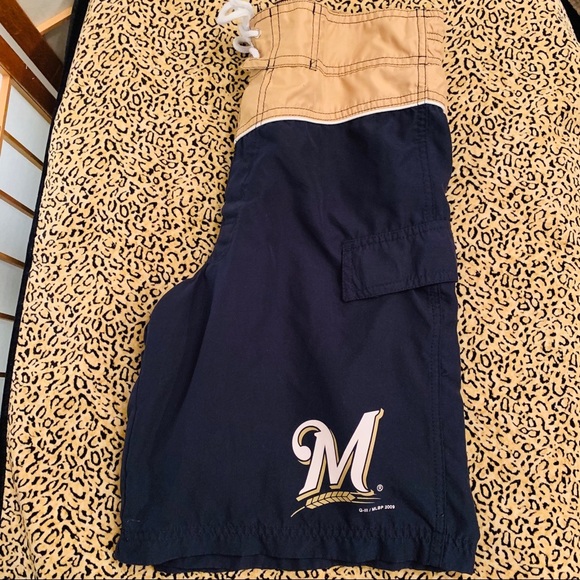MLB Milwaukee Brewers G-III Swim Trunks - Picture 2 of 7